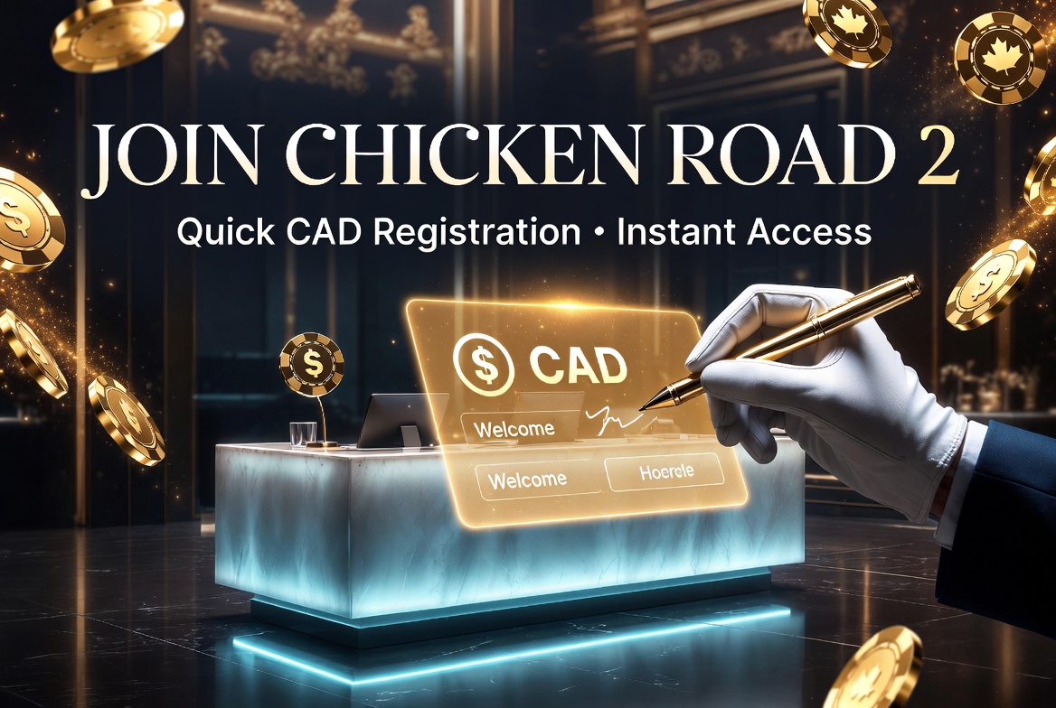 Chicken Road 2 registration screen with CAD currency selection